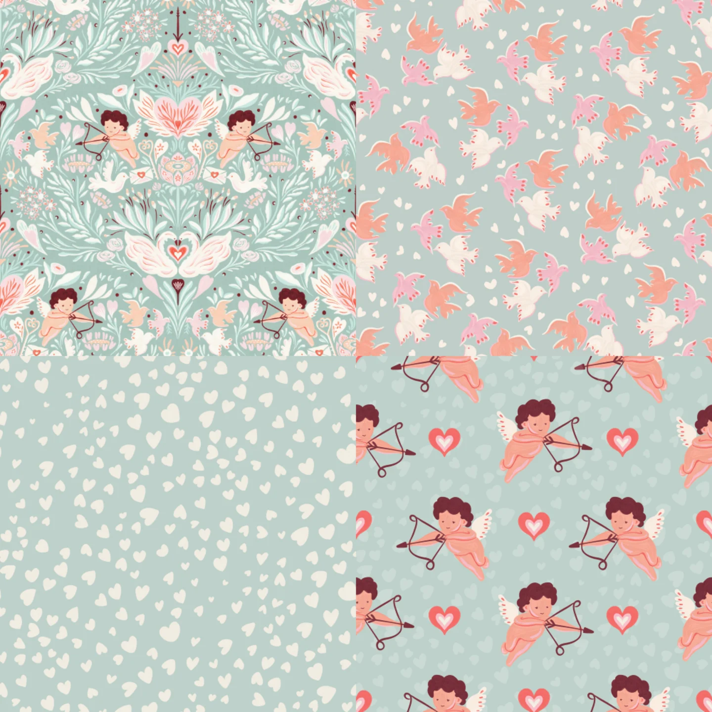 A grid of 4 Valentine's Day designs from mona_ahmed