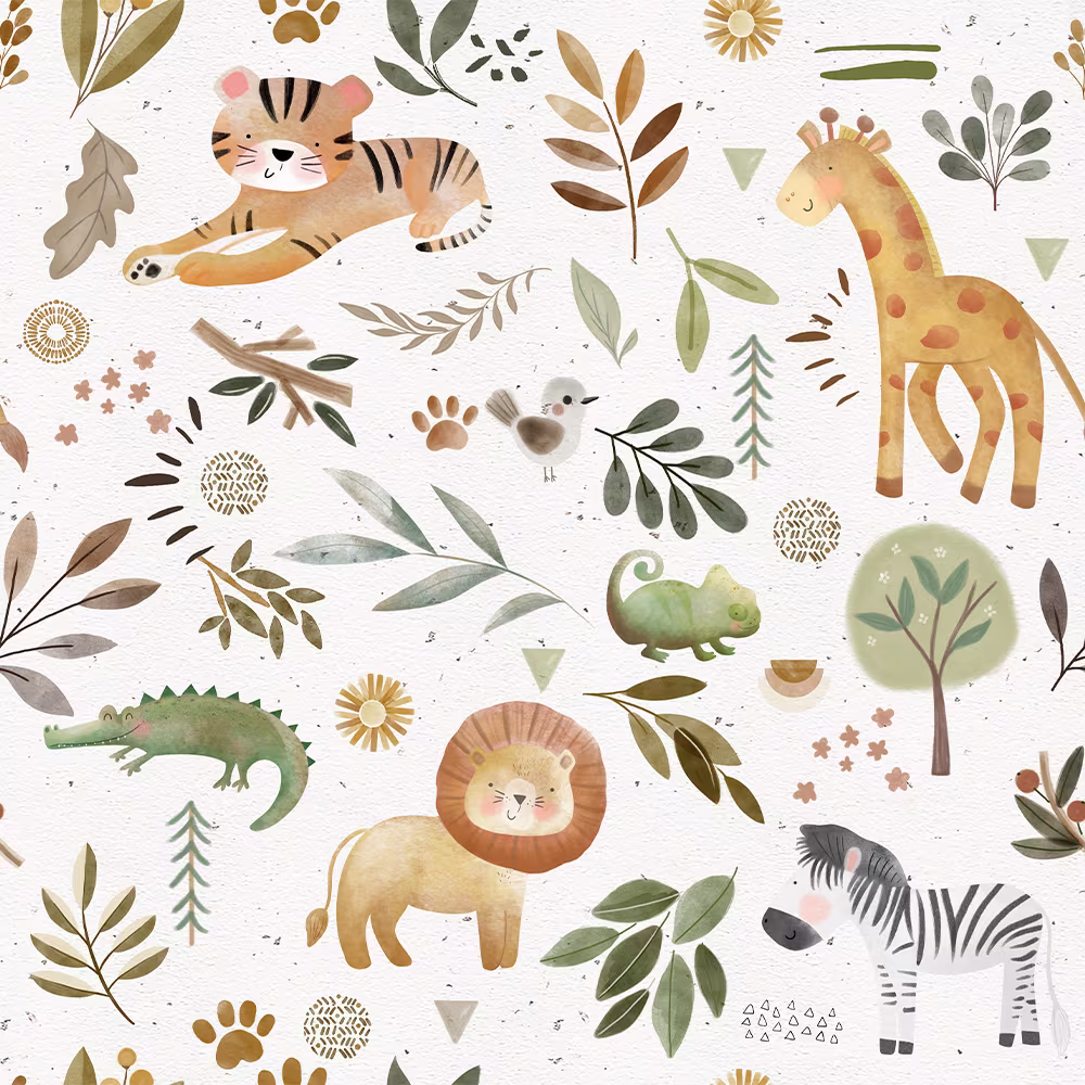 A sweet safari animal design by babyroomwallart
