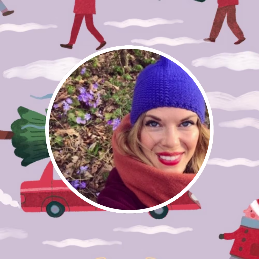 Fetching Christmas Trees design by rebelform with the designers headshot.
