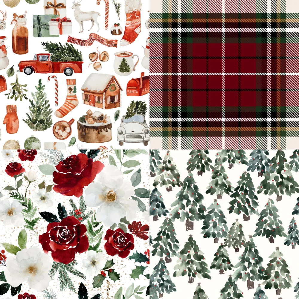 A grid of 4 Christmas designs from hipkiddesigns