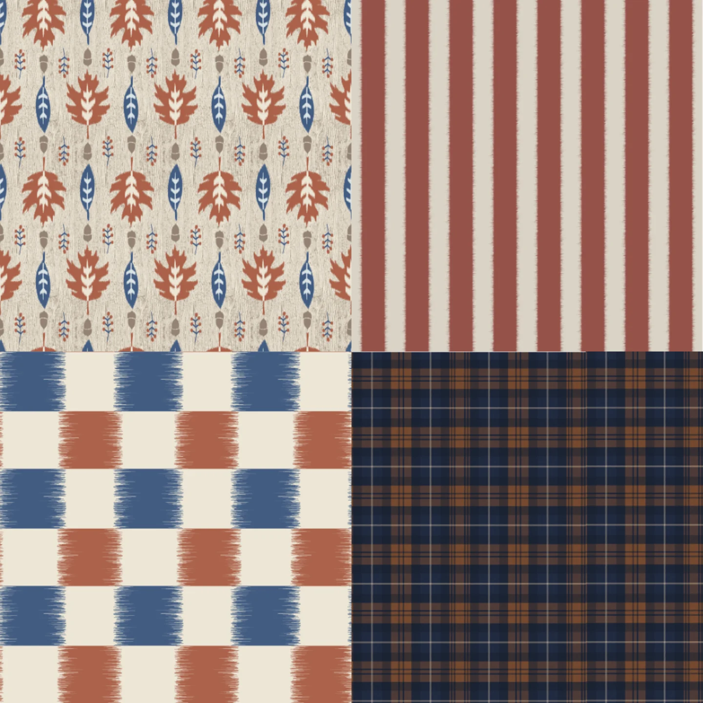 A grid of 4 winter lodge designs from studio_assorti