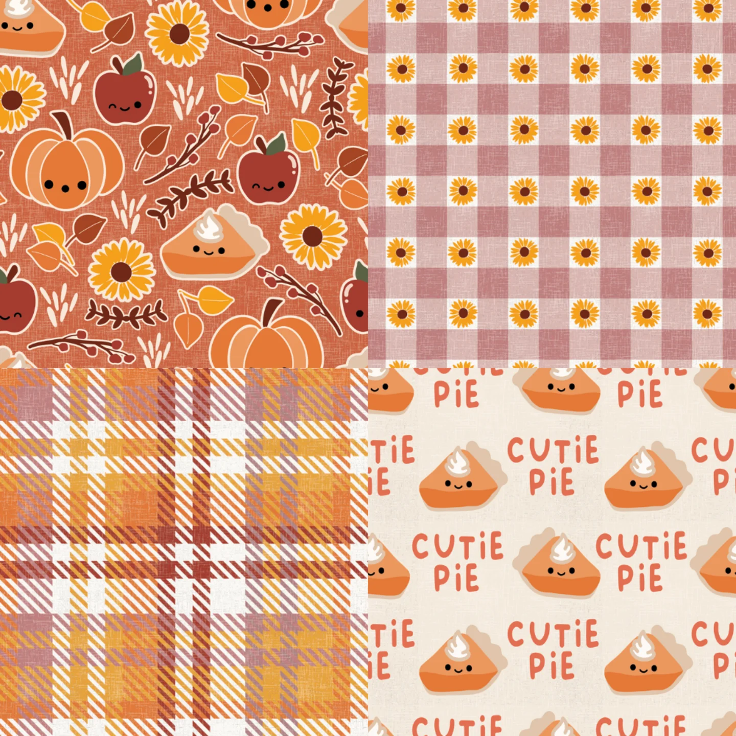A grid of 4 fall designs from becca_alessi_design