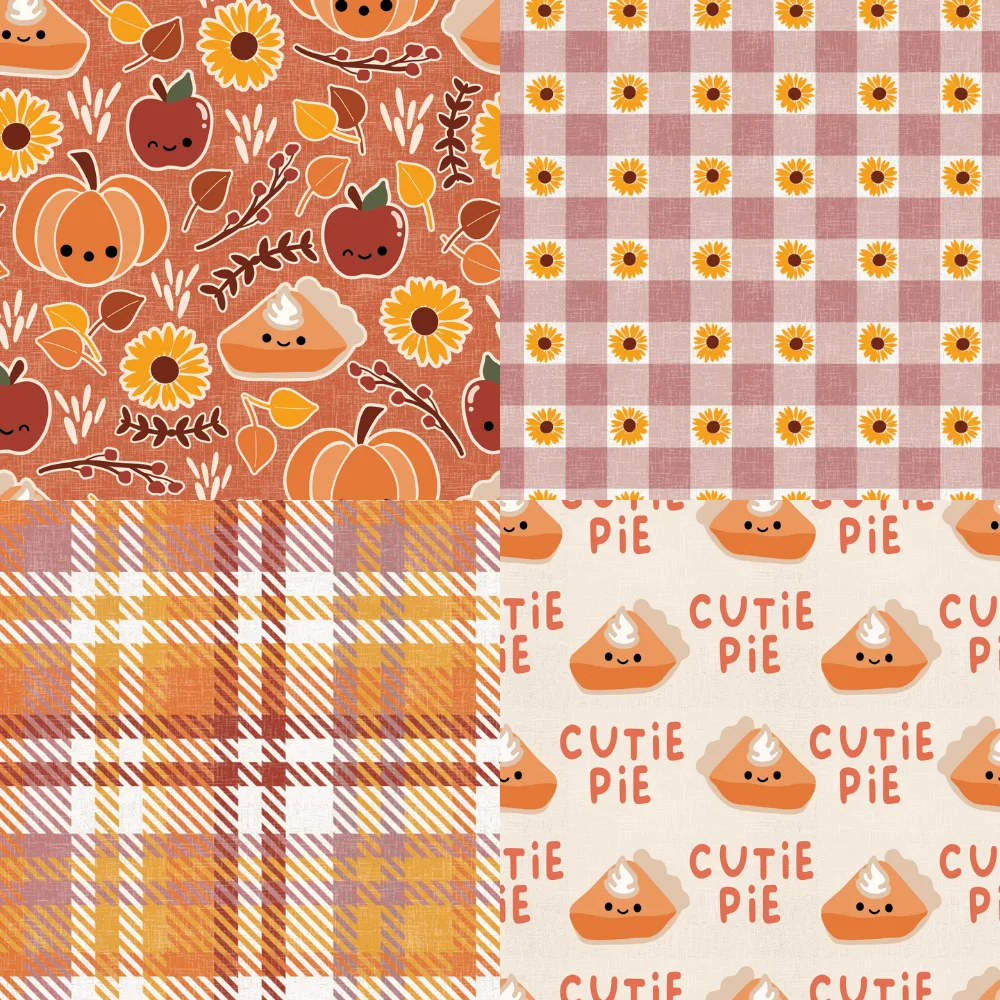 A grid of 4 fall designs from becca_alessi_design