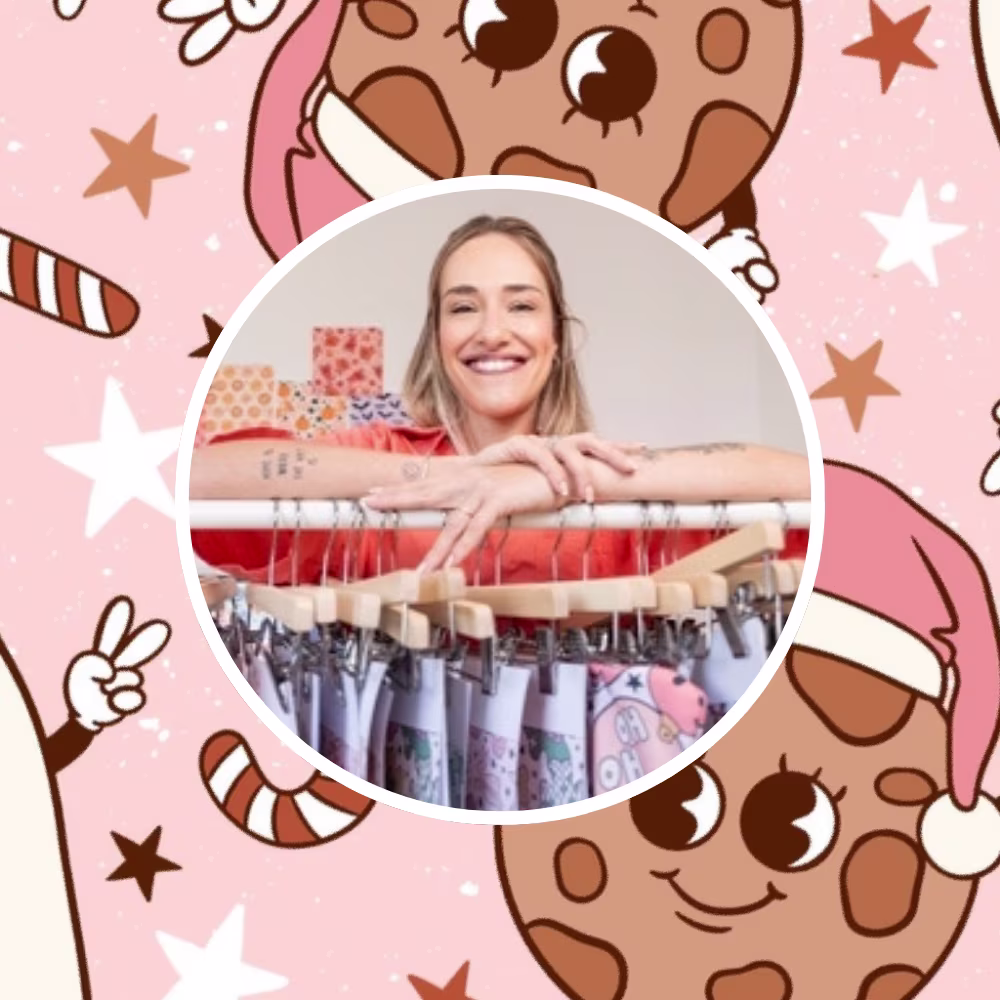 Milk and Cookies design by camilaprints with a headshot of the designer.