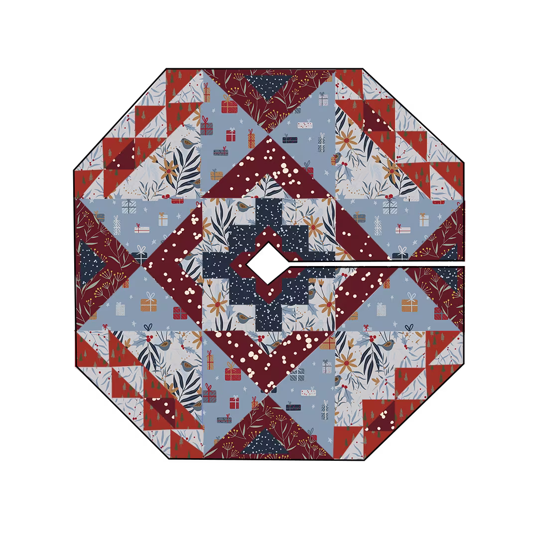 Mock up of TQandLPQPatternShop's quilted Christmas tree skit