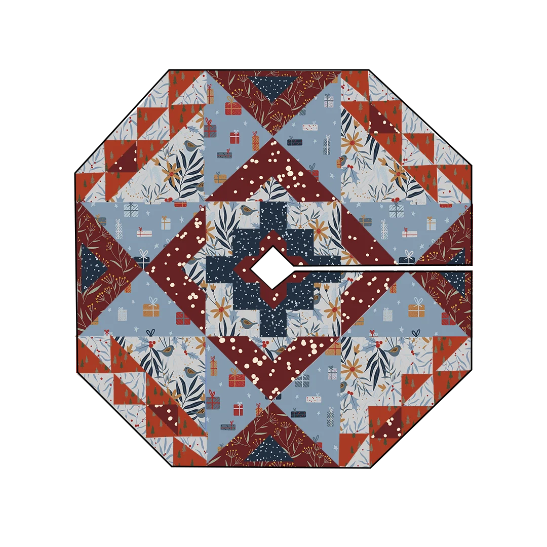 Mock up of TQandLPQPatternShop's quilted Christmas tree skit