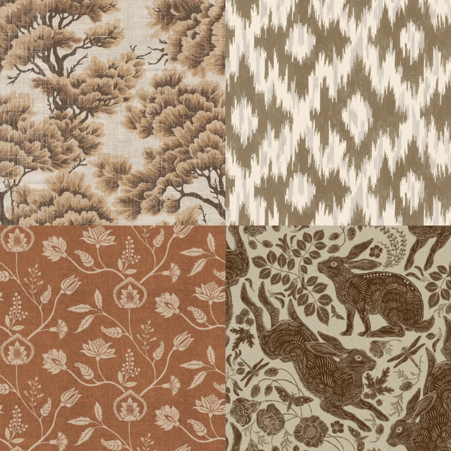 A grid of 4 statement neutral designs