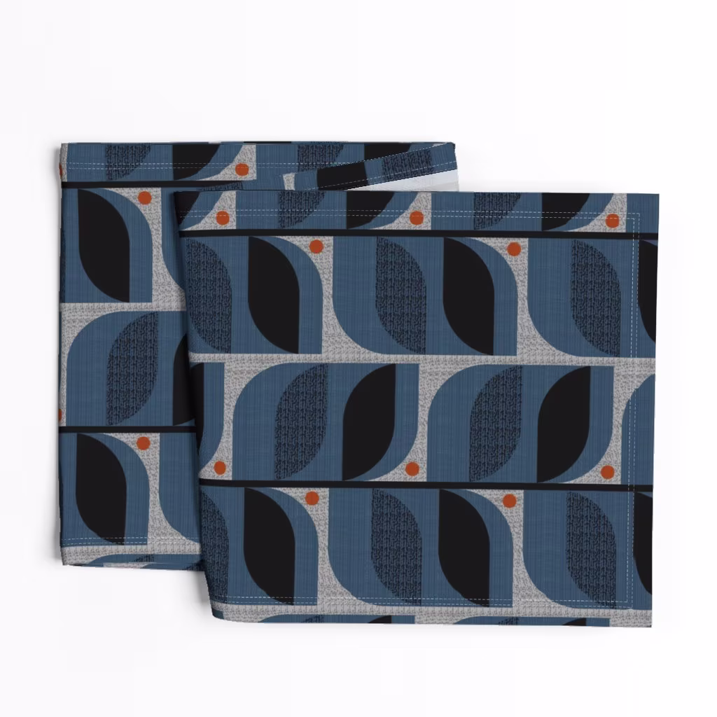 mid century modern tulips table runner
