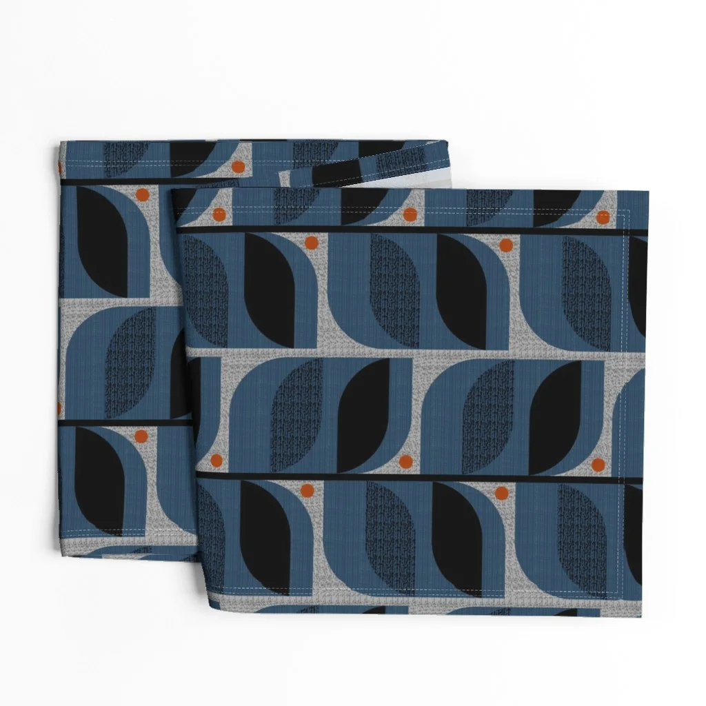 mid century modern tulips table runner