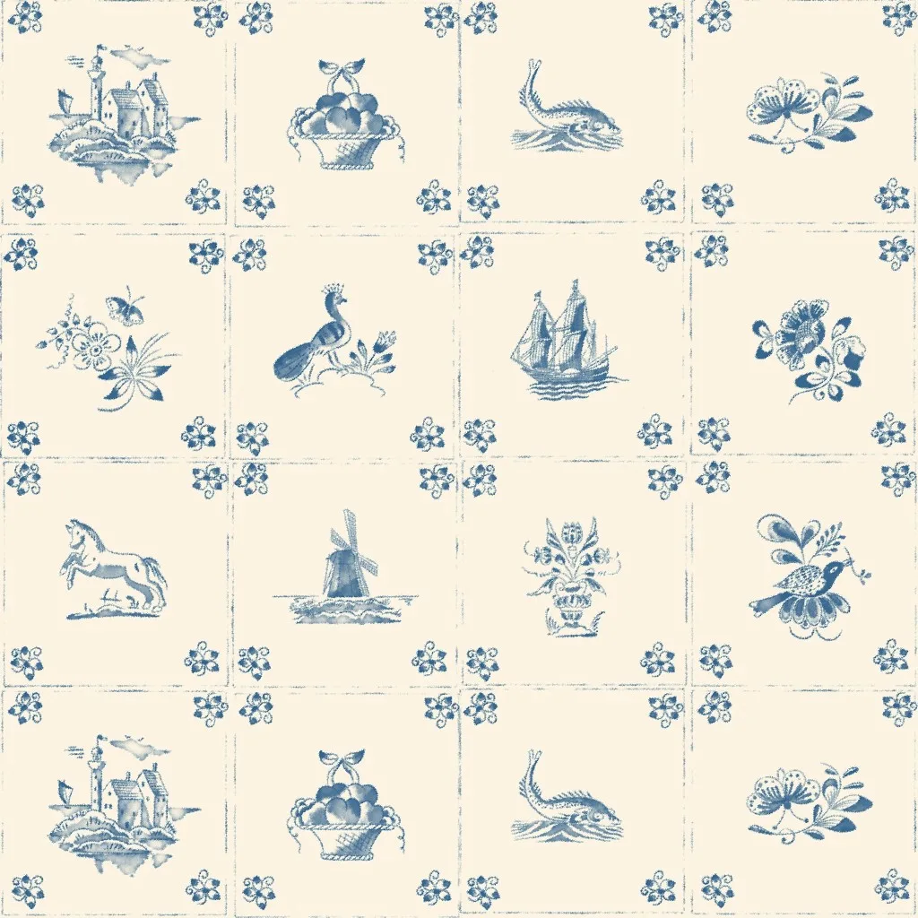 Vintage Delft Blue Ceramic Legacy Tiles design by house_of_haricot.