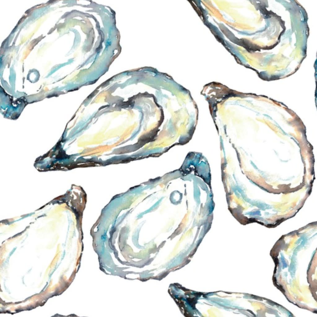 Oyster white fabric Wallpaper by goodfairyart