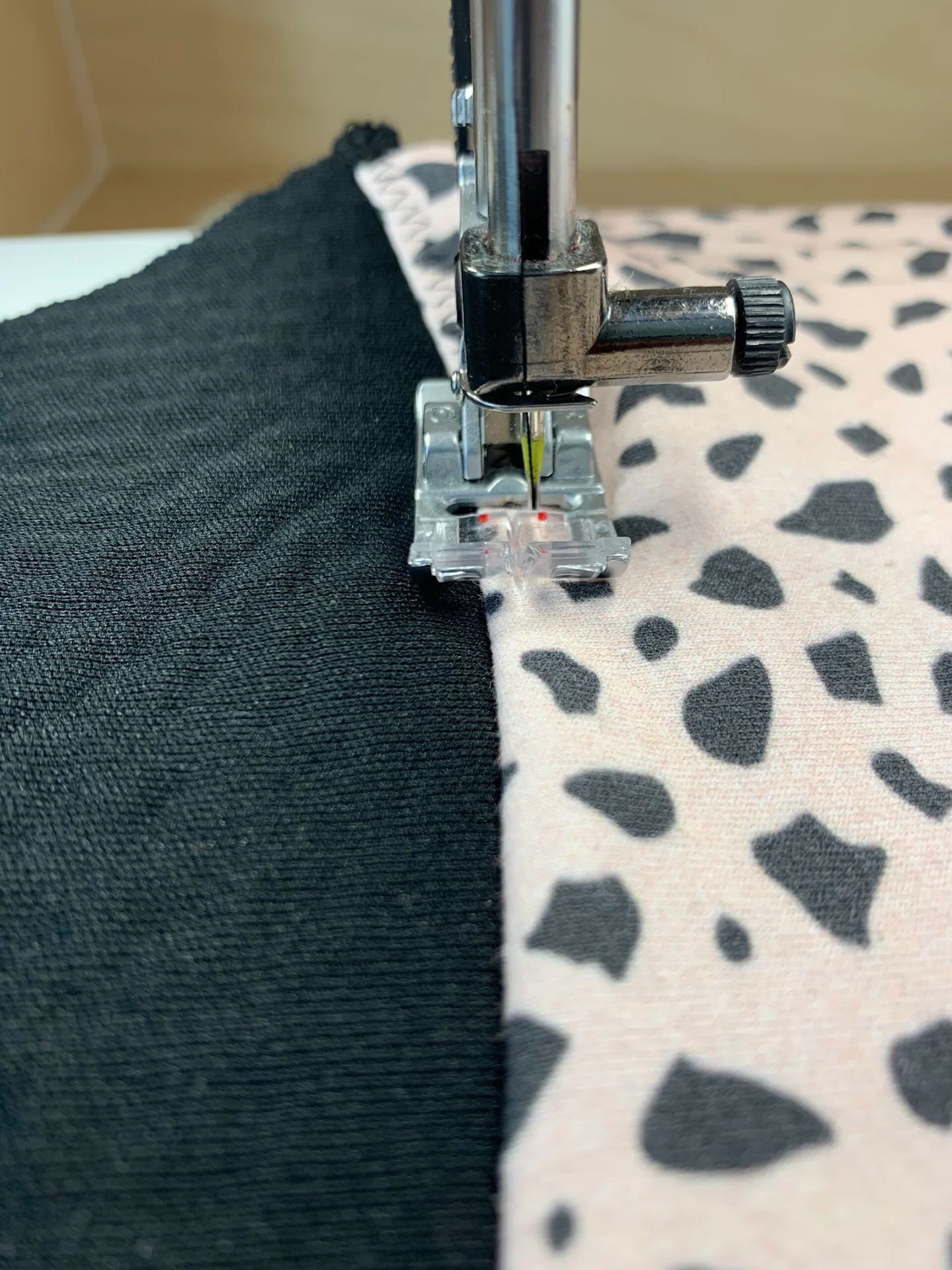 Topstitching the gusset piece