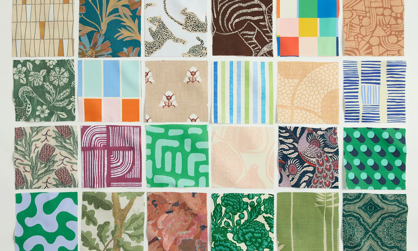 Colorful Spoonflower fabric swatches