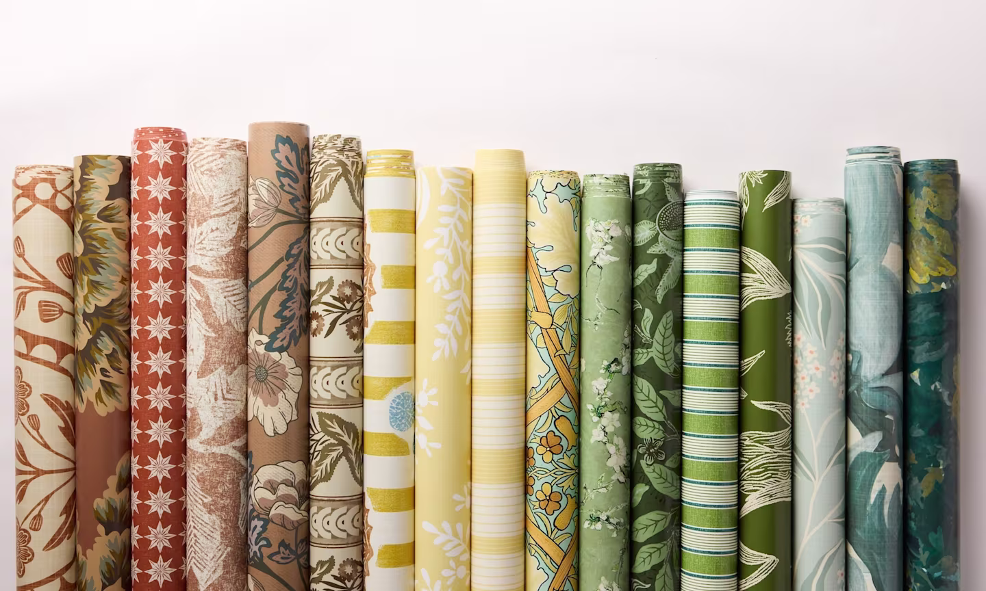 colorful wallpaper rolls