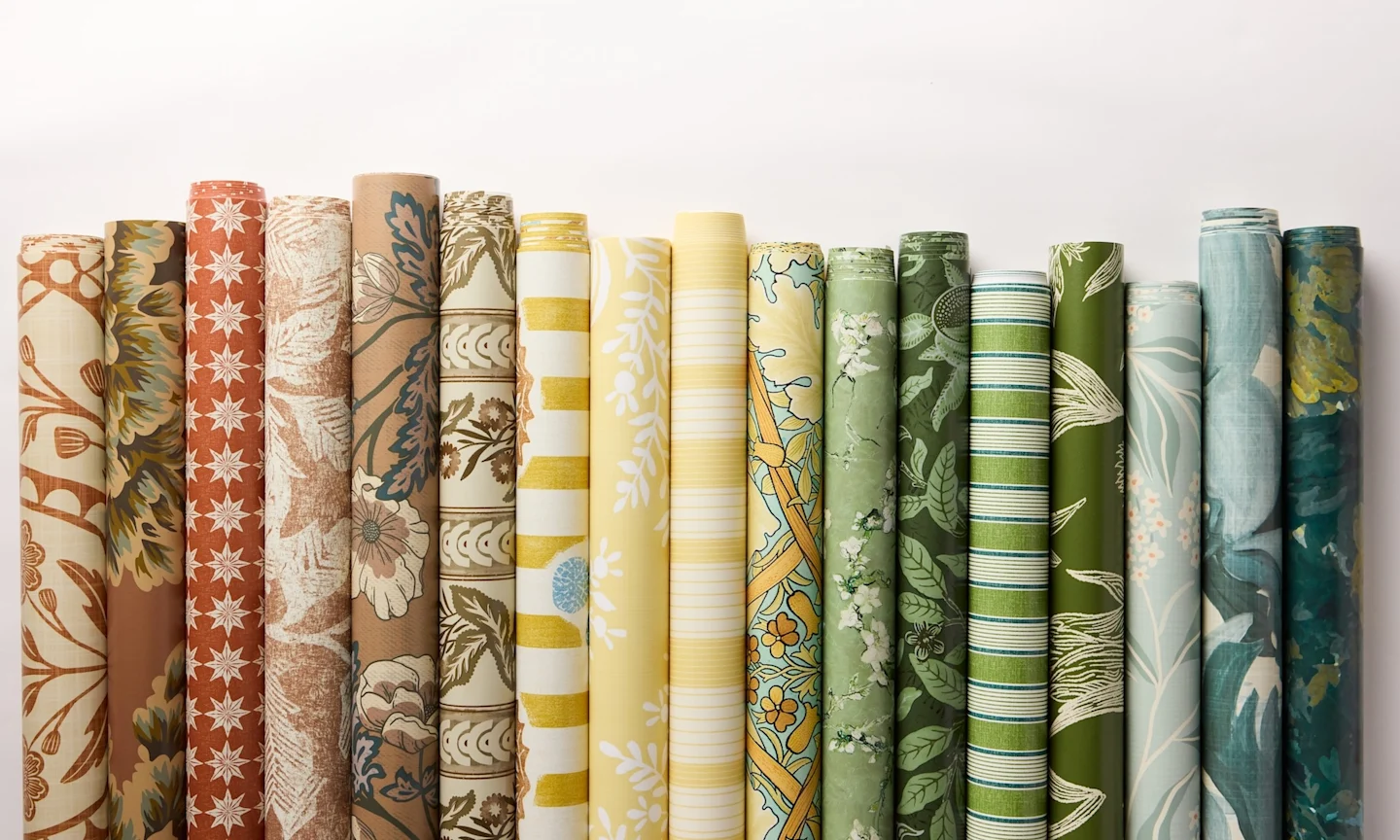 colorful wallpaper rolls