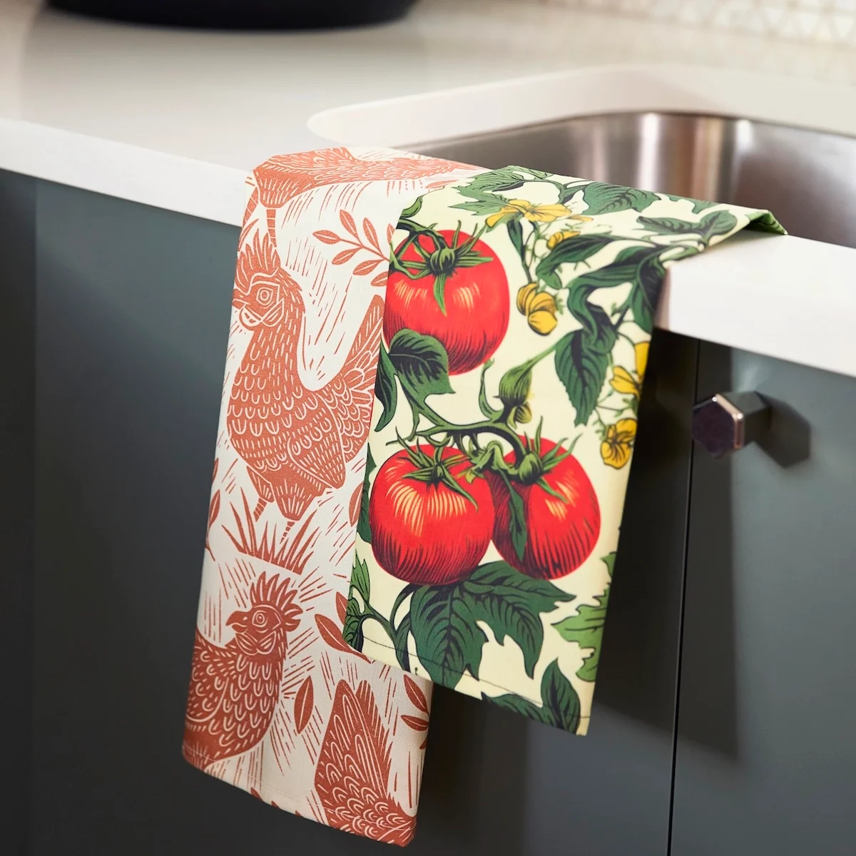Farmhouse tea towels made of Linen Cotton Canvas