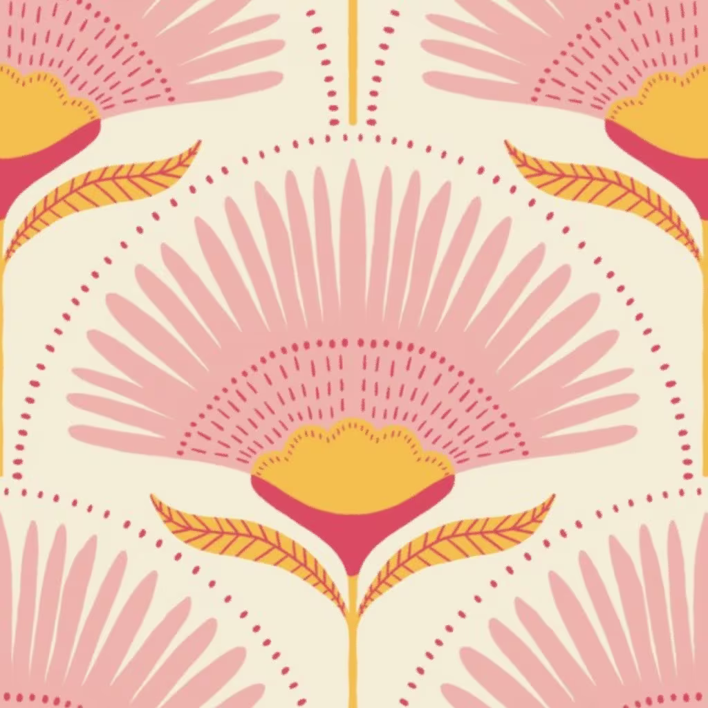 Aara palm floral - natural/pink design