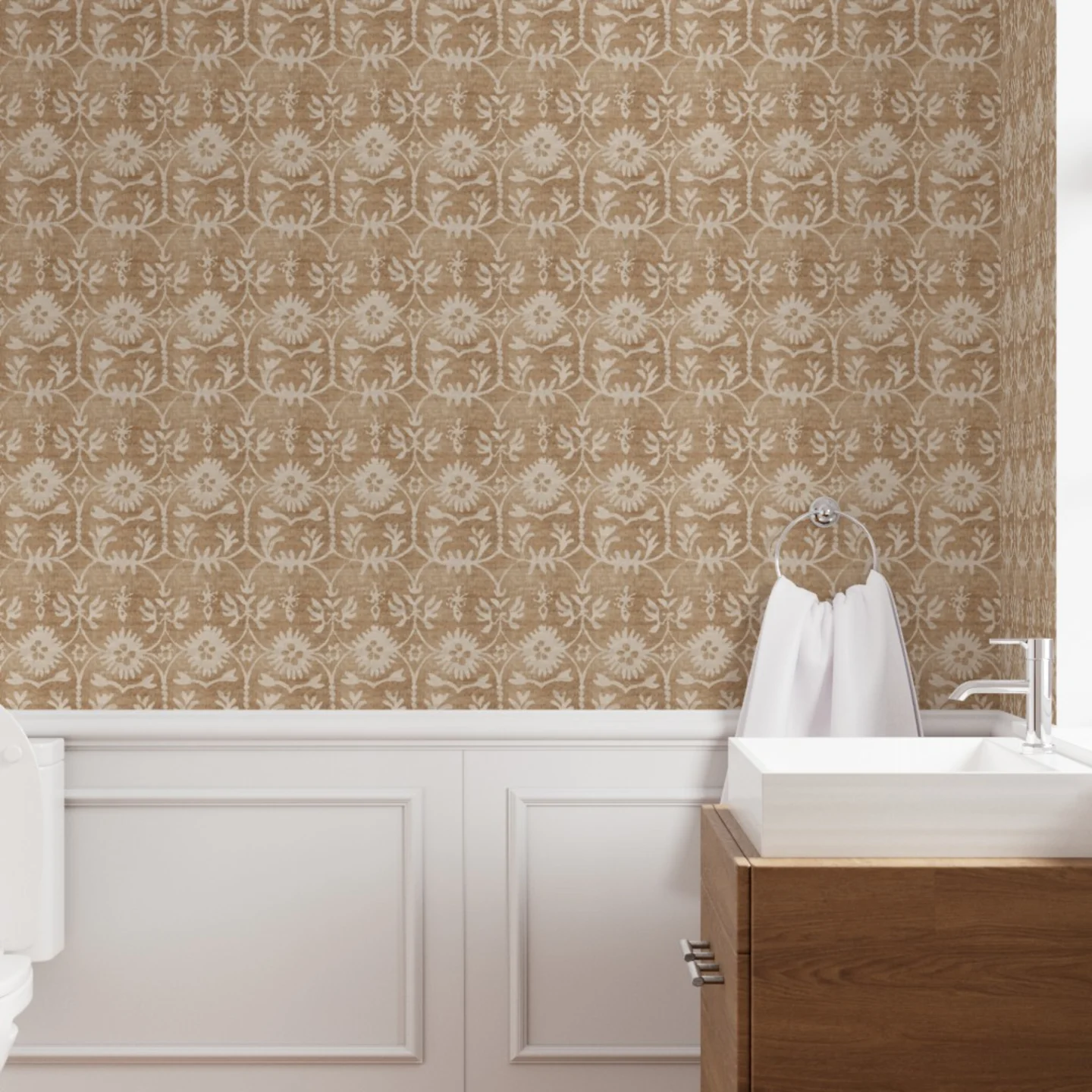 Bathroom with Wallpaper in HALI VINTAGE MAIA by holli_zollinger.