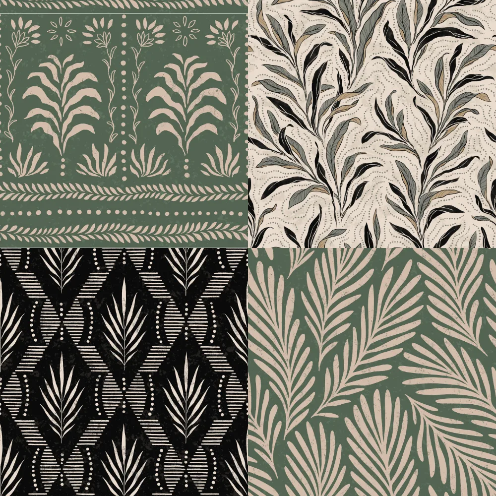 A grid of 4 maximalist designs from danaduricekova