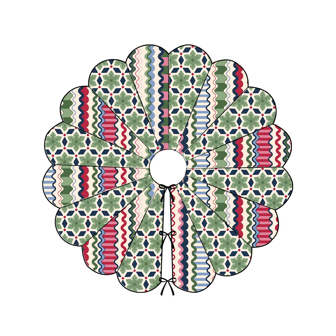 Mock up of MADSWICK's Scalloped Tree Skirt sewing pattern