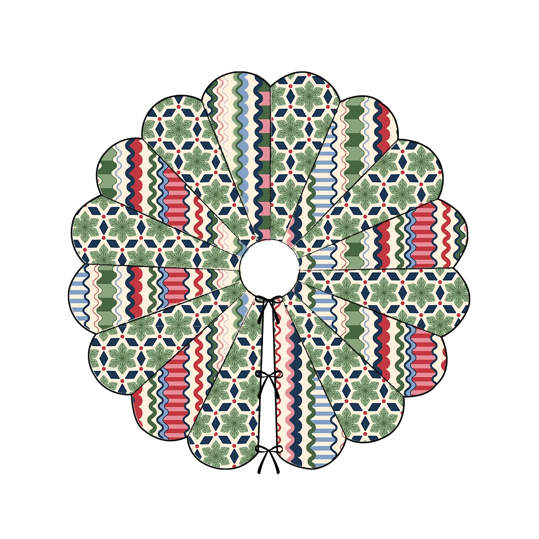 Mock up of MADSWICK's Scalloped Tree Skirt sewing pattern