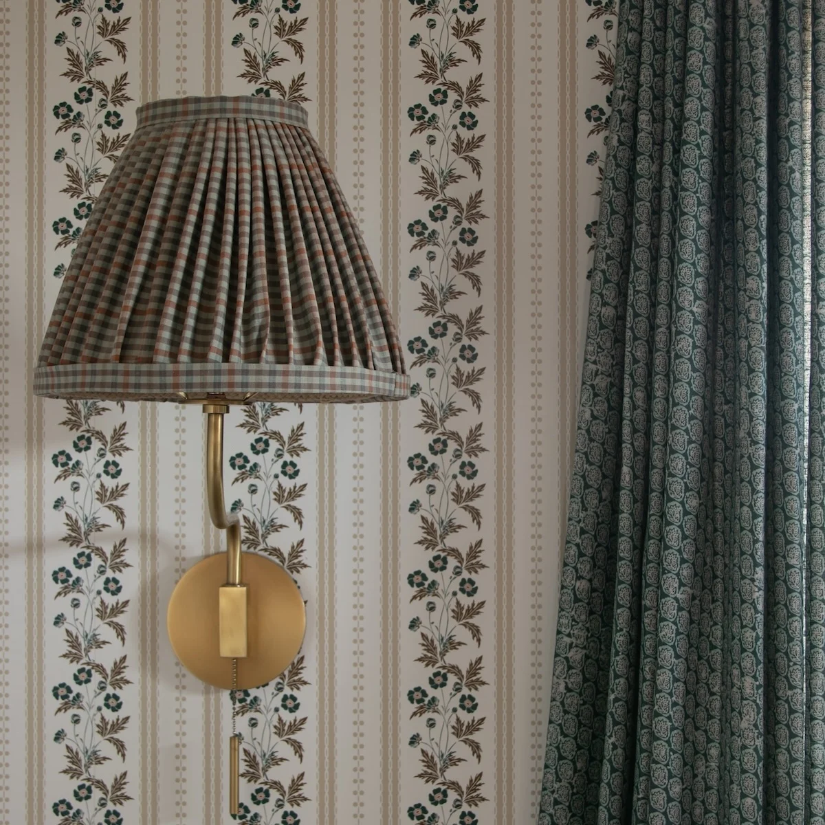 Teal patterned curtains