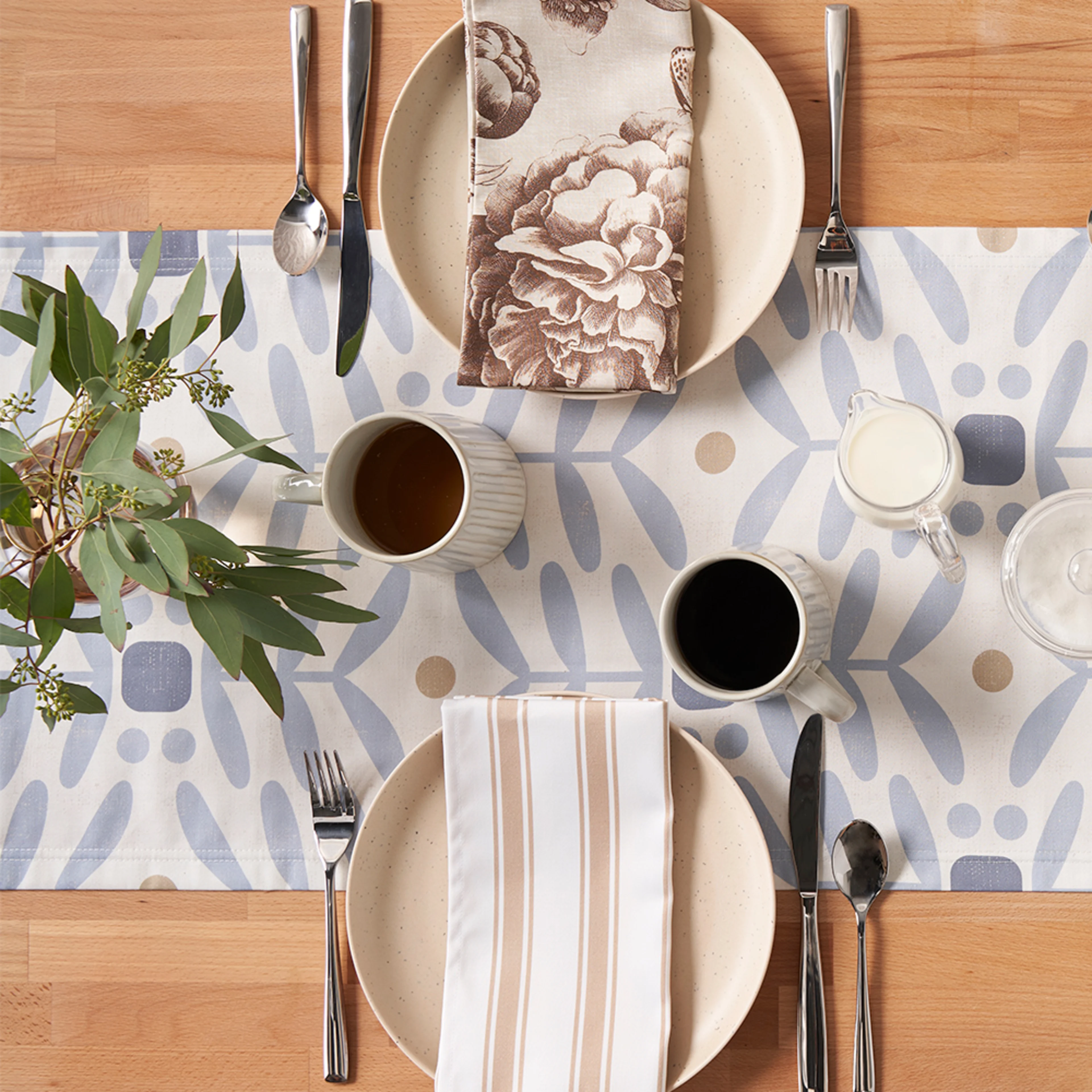 Farmhouse Inspired table runner and dinner napkins