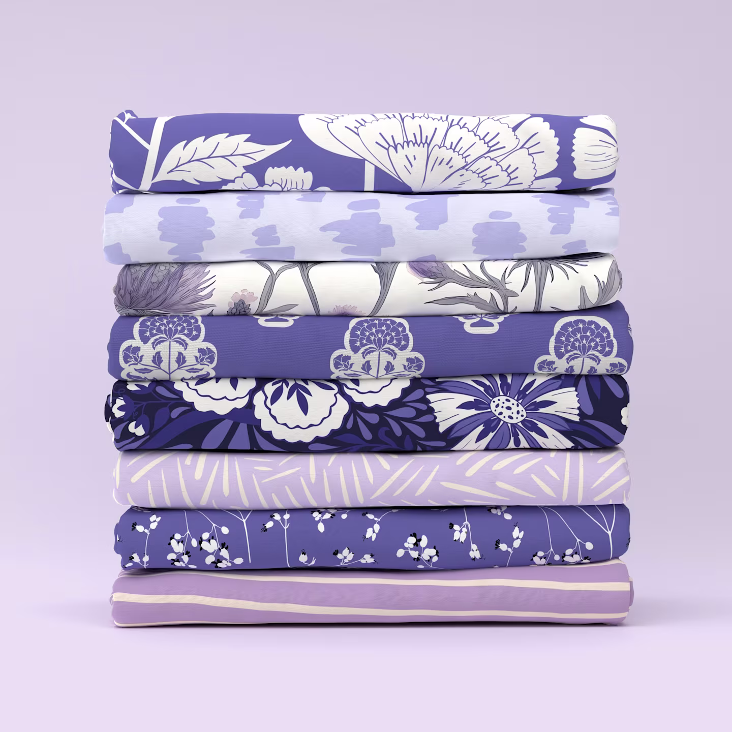 Stack of purple fabrics