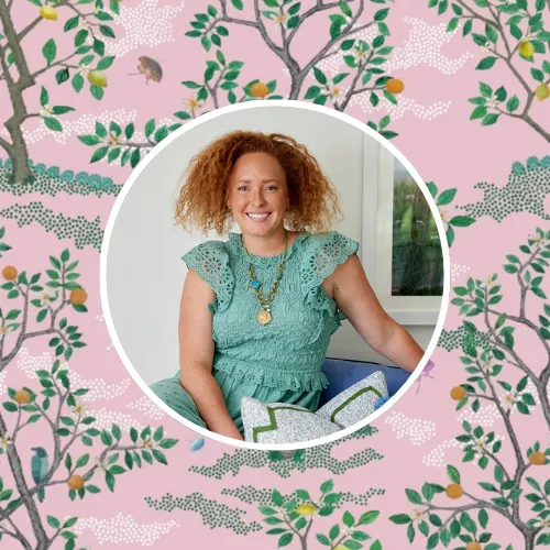 Headshot of Whitney McNell in front of a pick tree design.