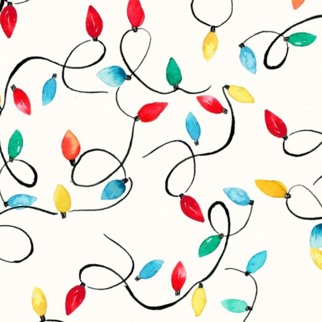 Christmas lights decoration colorful christmas holiday Fabric by ninola-design
