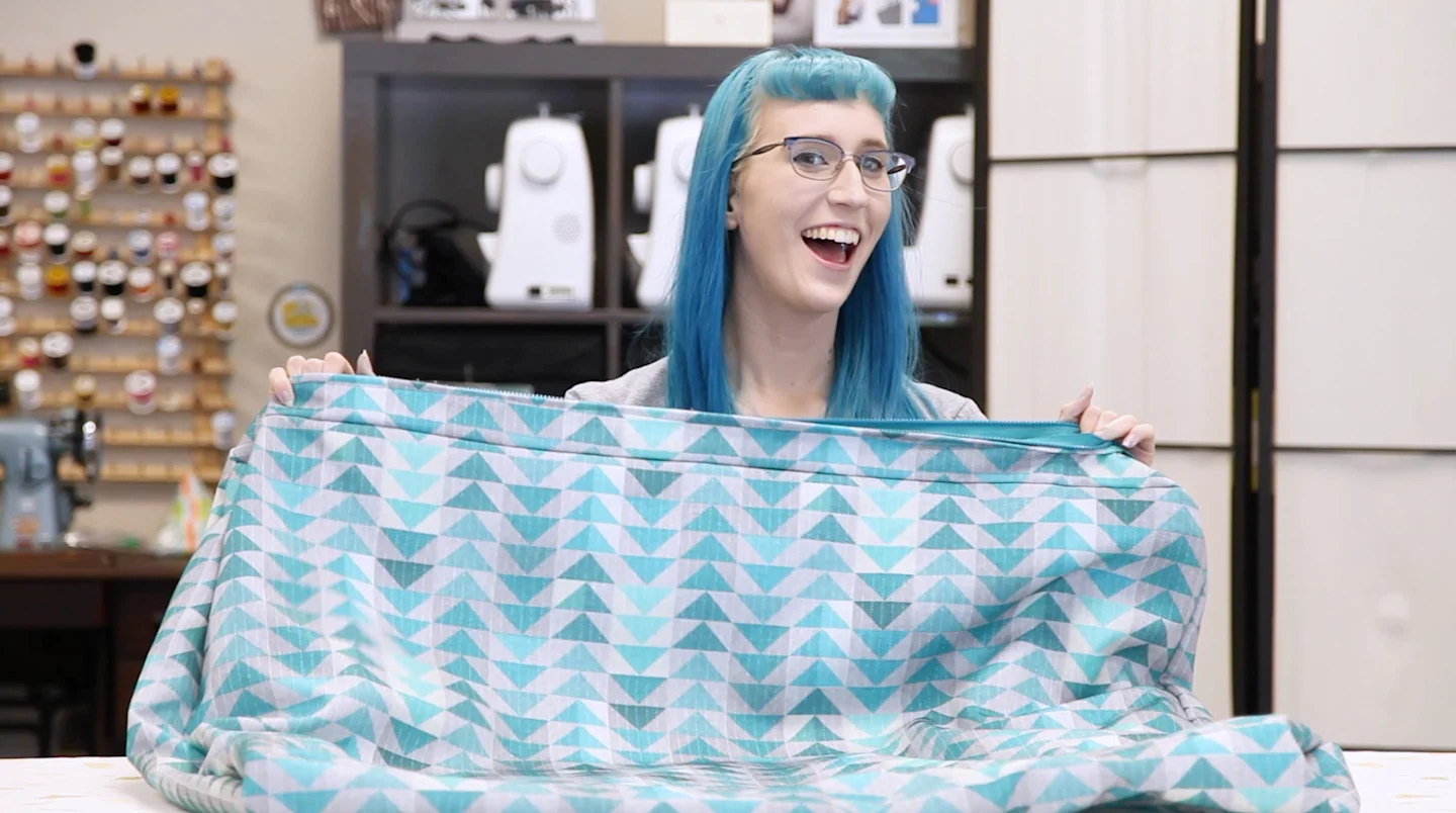 DIY dog bed: Turning the finished dog bed inside out | Spoonflower Blog