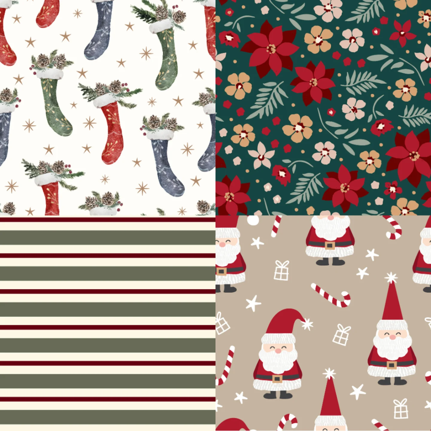 A grid of 4 Christmas designs from lr-studio