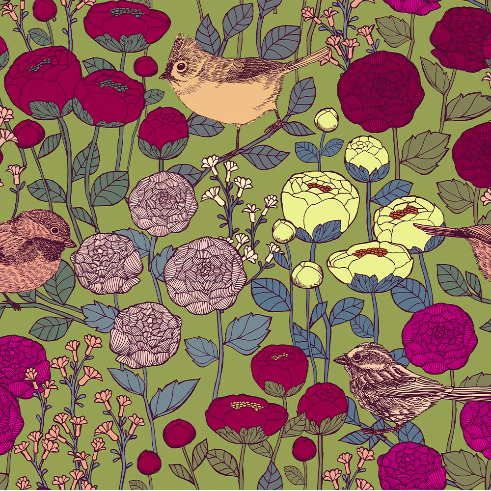 A colorful bird and floral design from ceciliamok