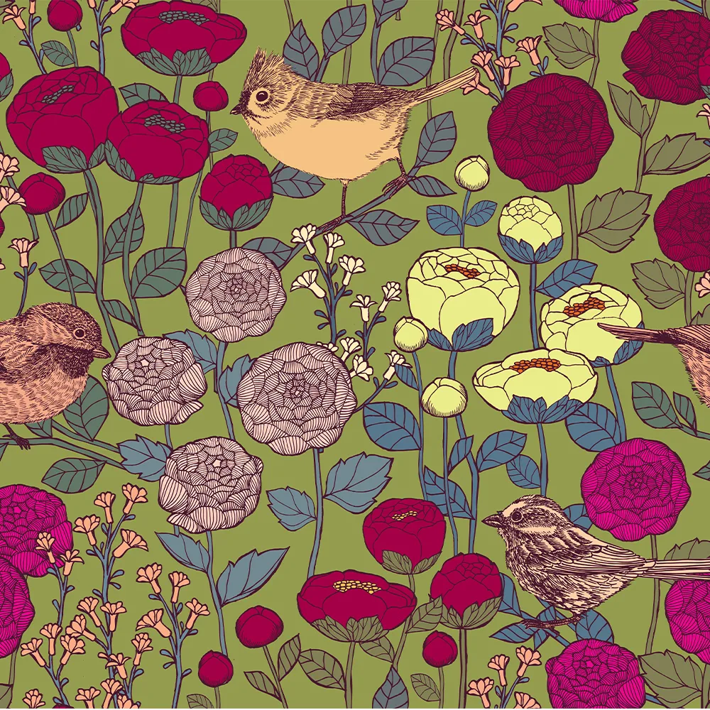 A colorful bird and floral design from ceciliamok