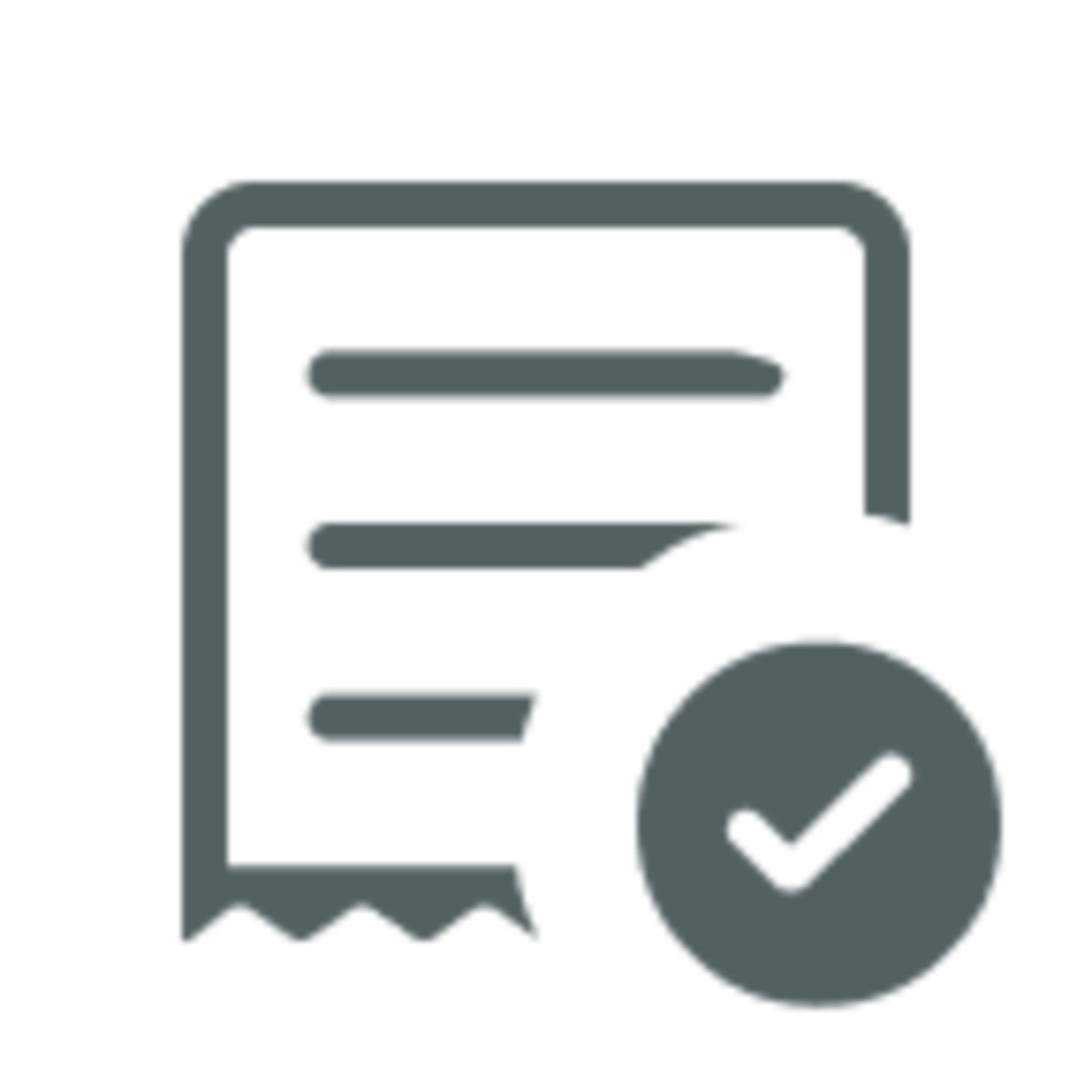 Icon of a receipt with a check mark.