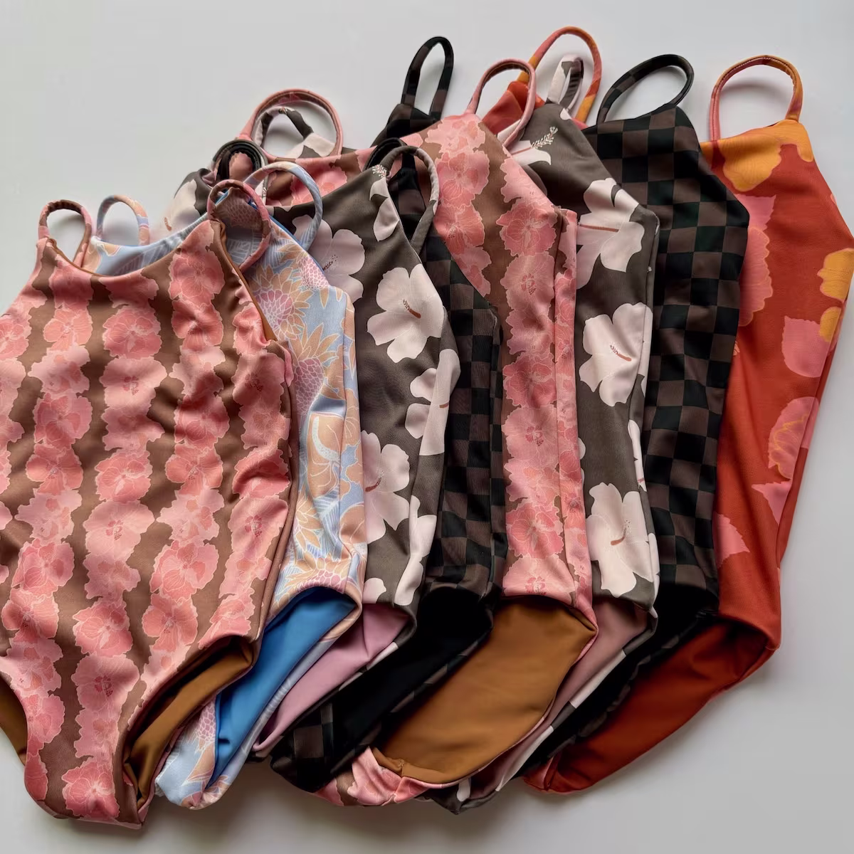Cassandra Rull swimsuits with Spoonflower fabric and designs