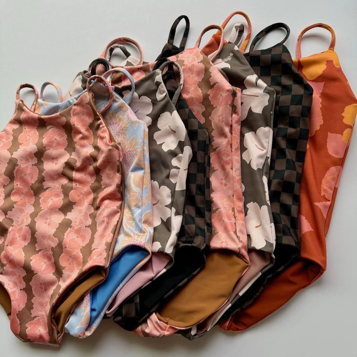 Cassandra Rull swimsuits with Spoonflower fabric and designs