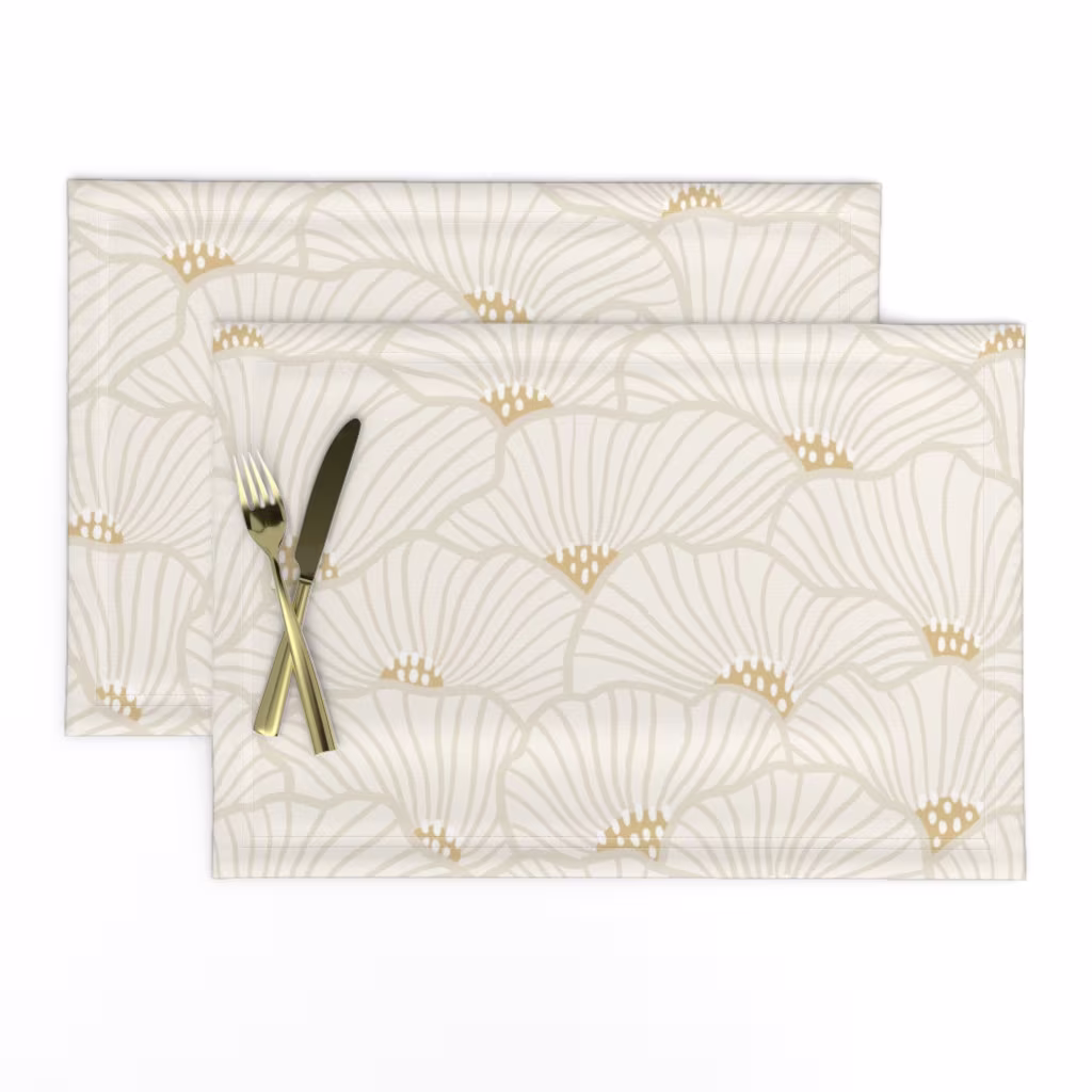 Abstract botanical neutral placemats