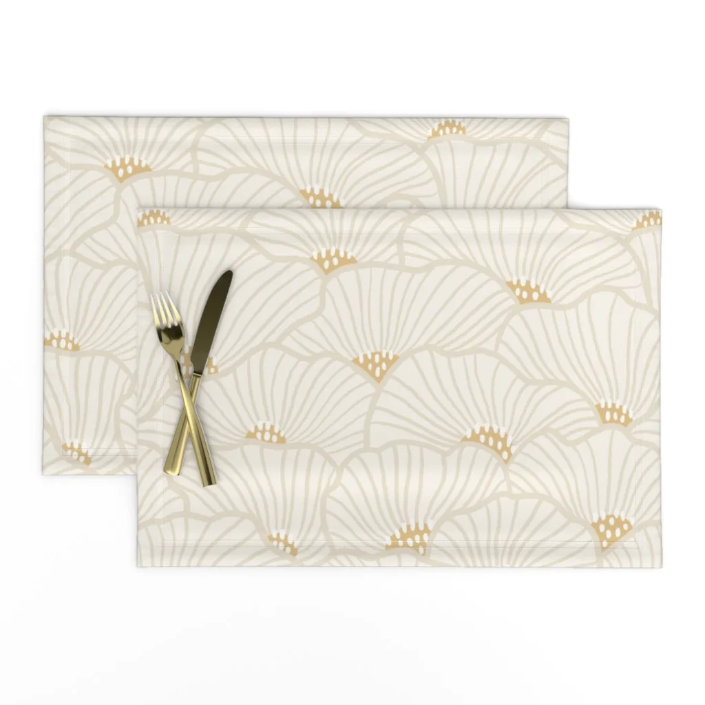 Abstract botanical neutral placemats