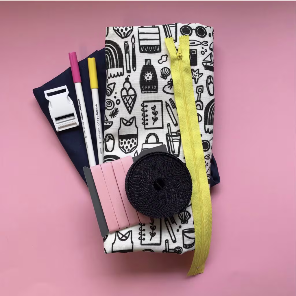 Materials for DIY fanny pack | Spoonflower Blog