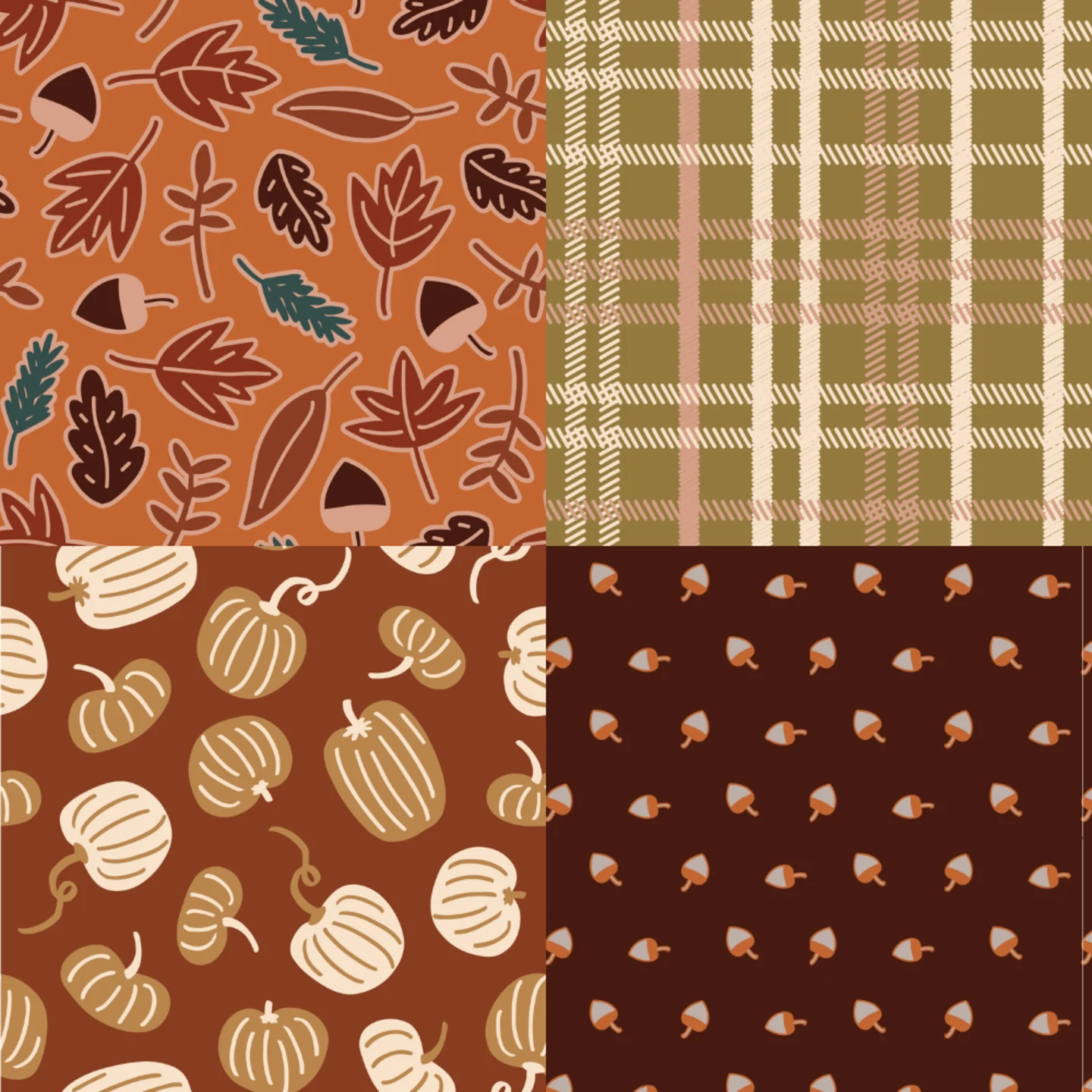 A grid of 4 fall designs from kelsipope
