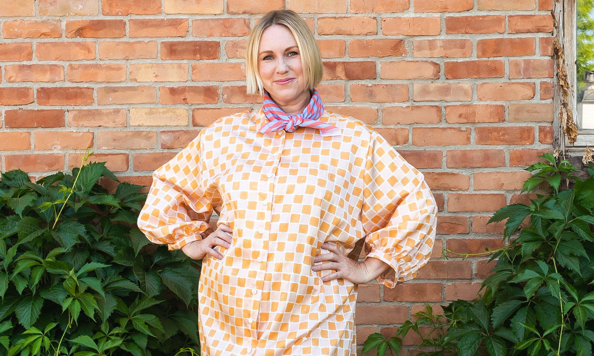 Brittany Watson Jepsen wearing her Cotton Silk dress.