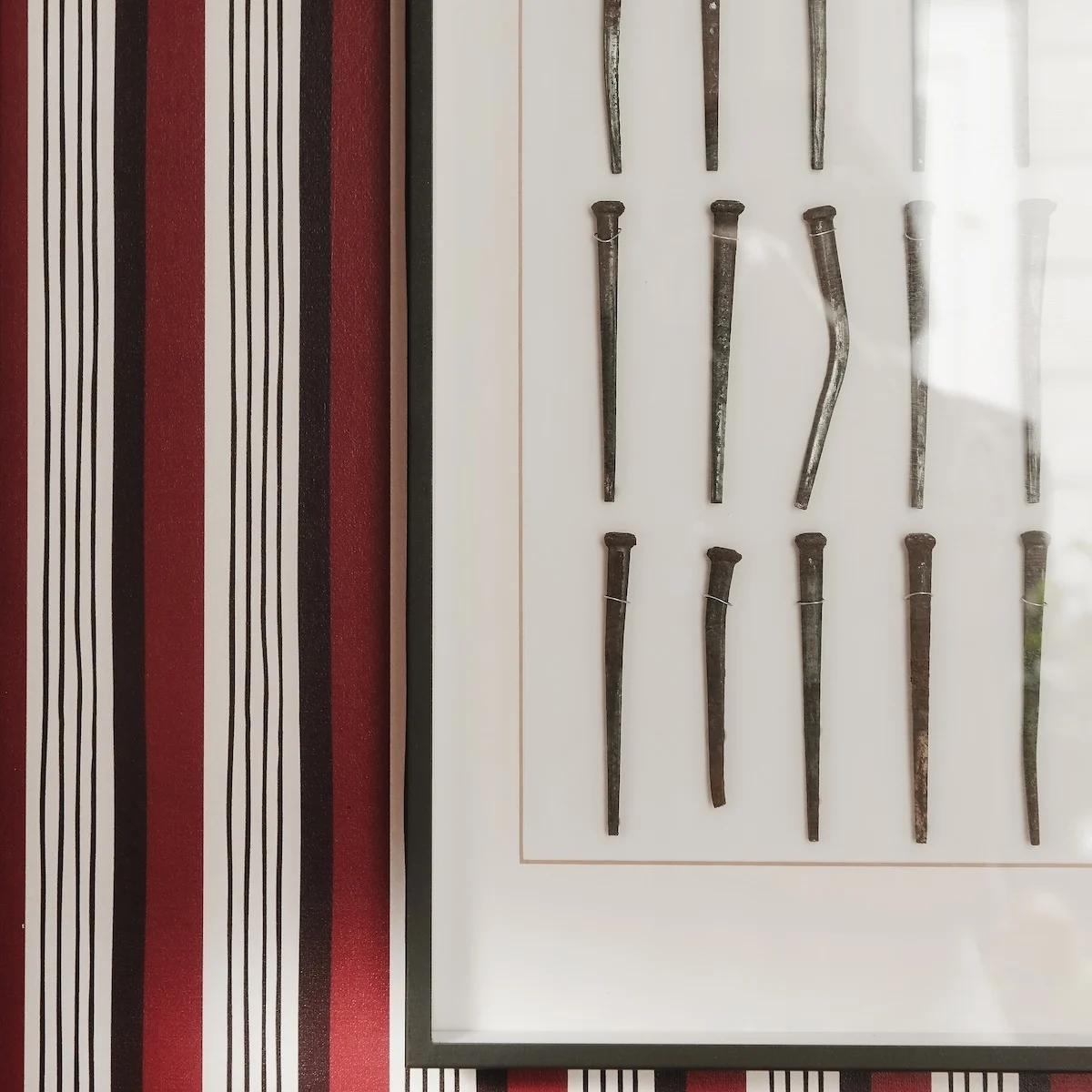 closeup of striped wallpaper