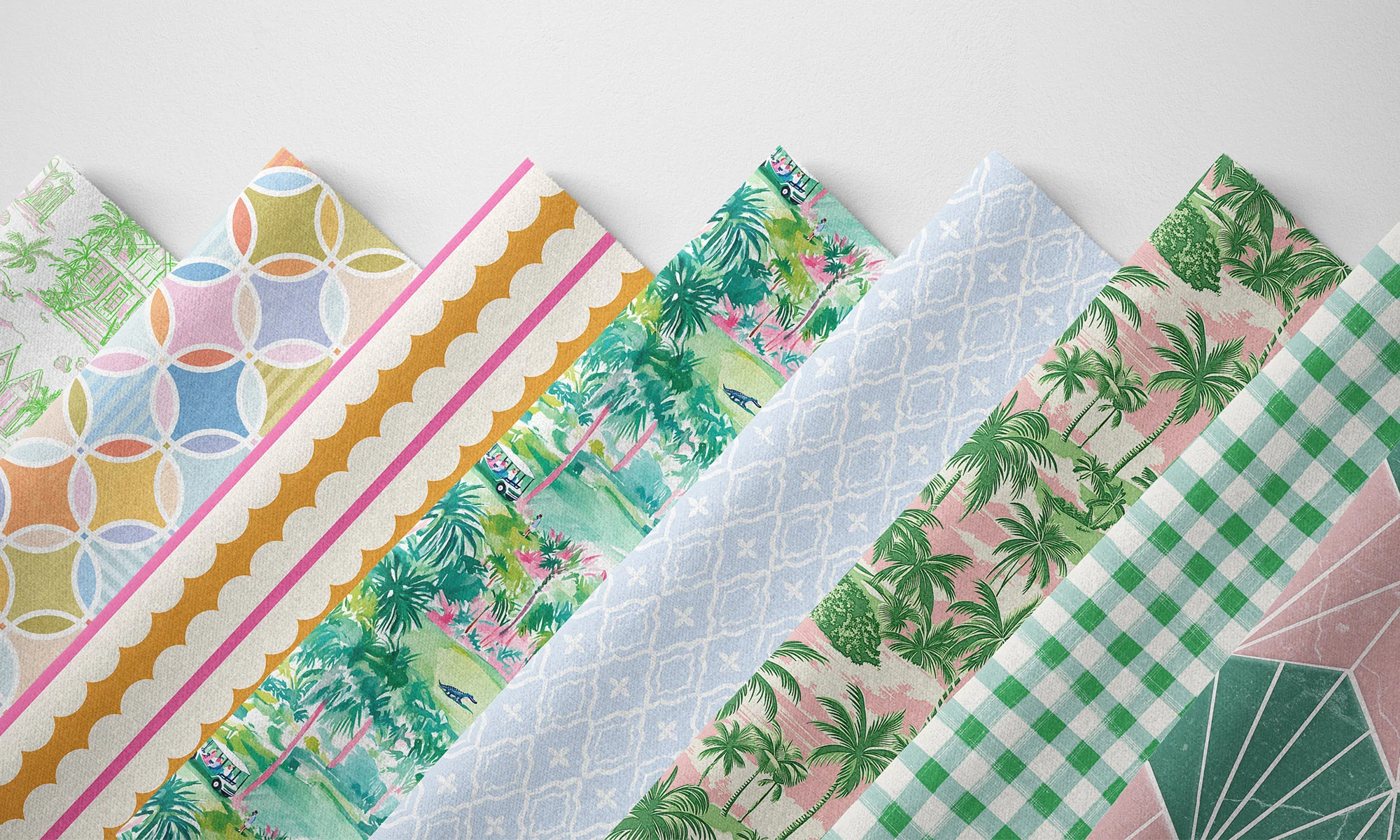 Fabrics from the clubhouse days collection.