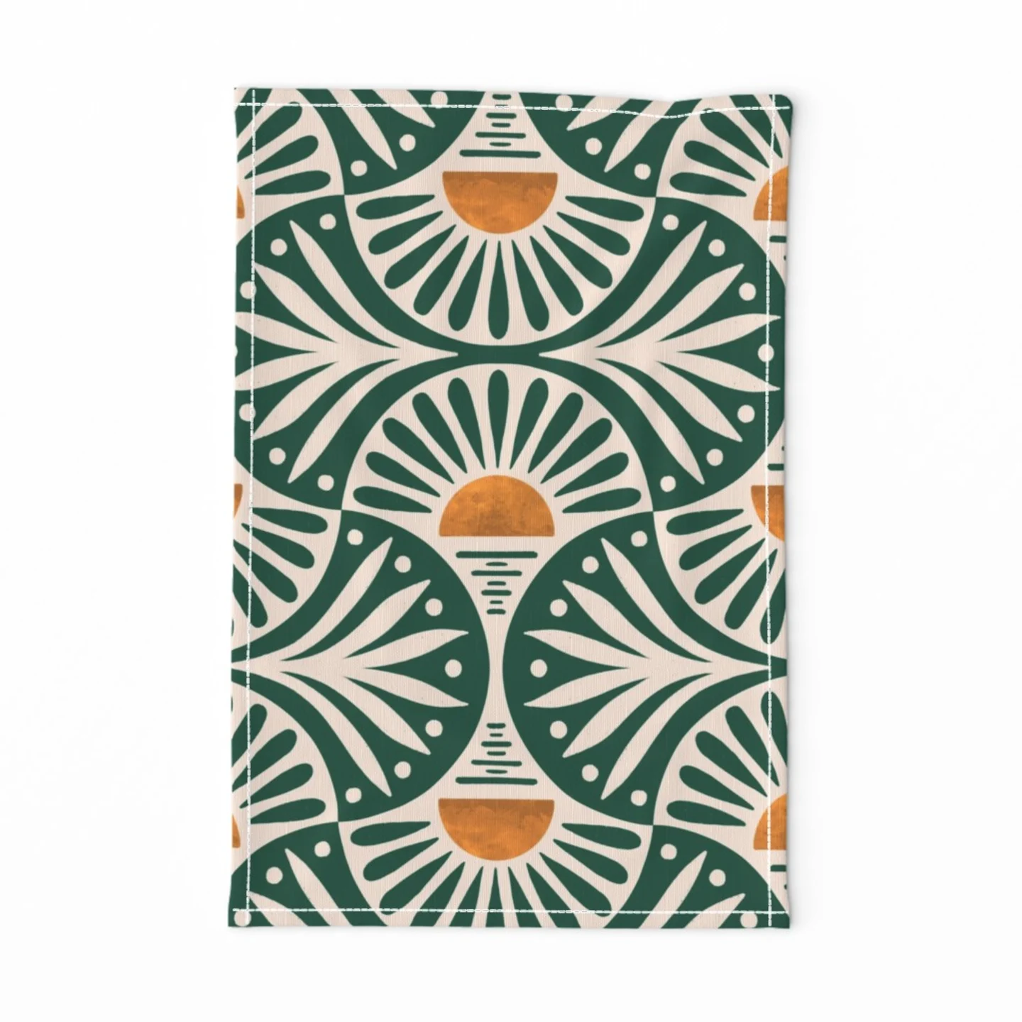 Emerald boho tea towel