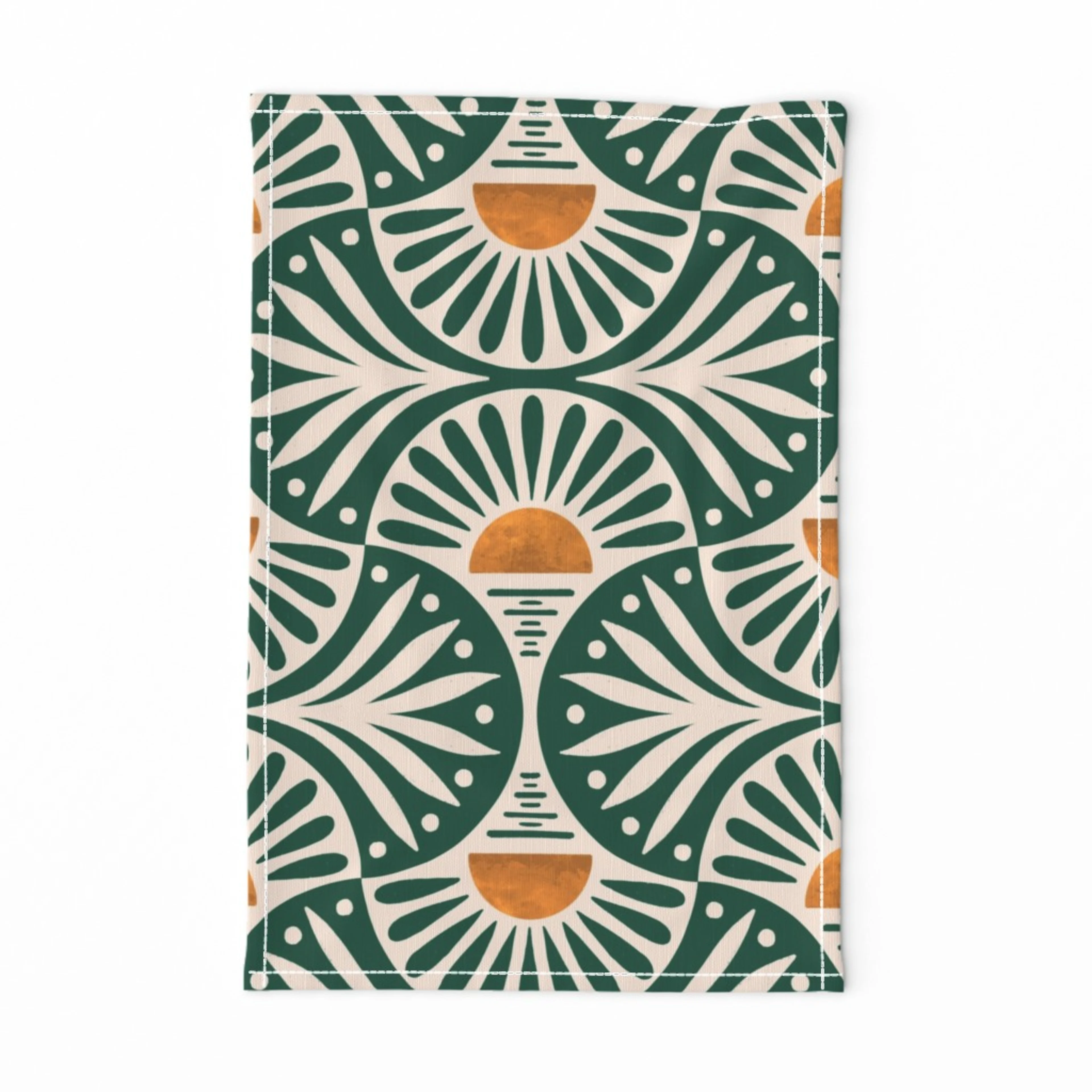 Emerald boho tea towel