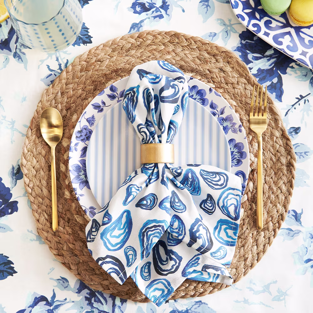 Neutral holiday table linens