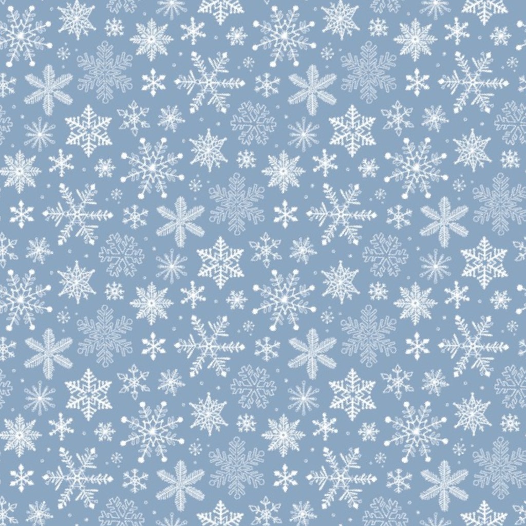 Snowflakes Christmas on Light Cyan Blue Tiny Small Fabric by caja_design