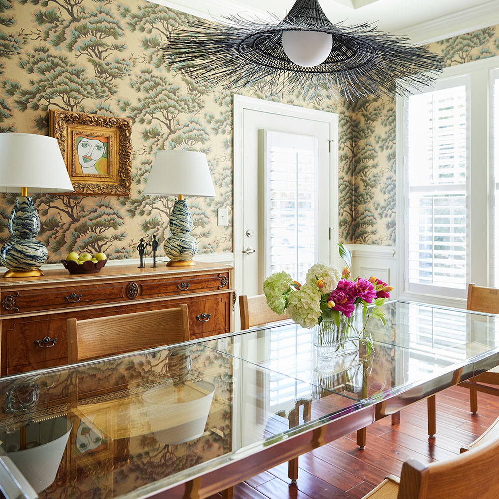 UMBRIA DUSK WOODS by holli_zollinger on gold metallic wallpaper.