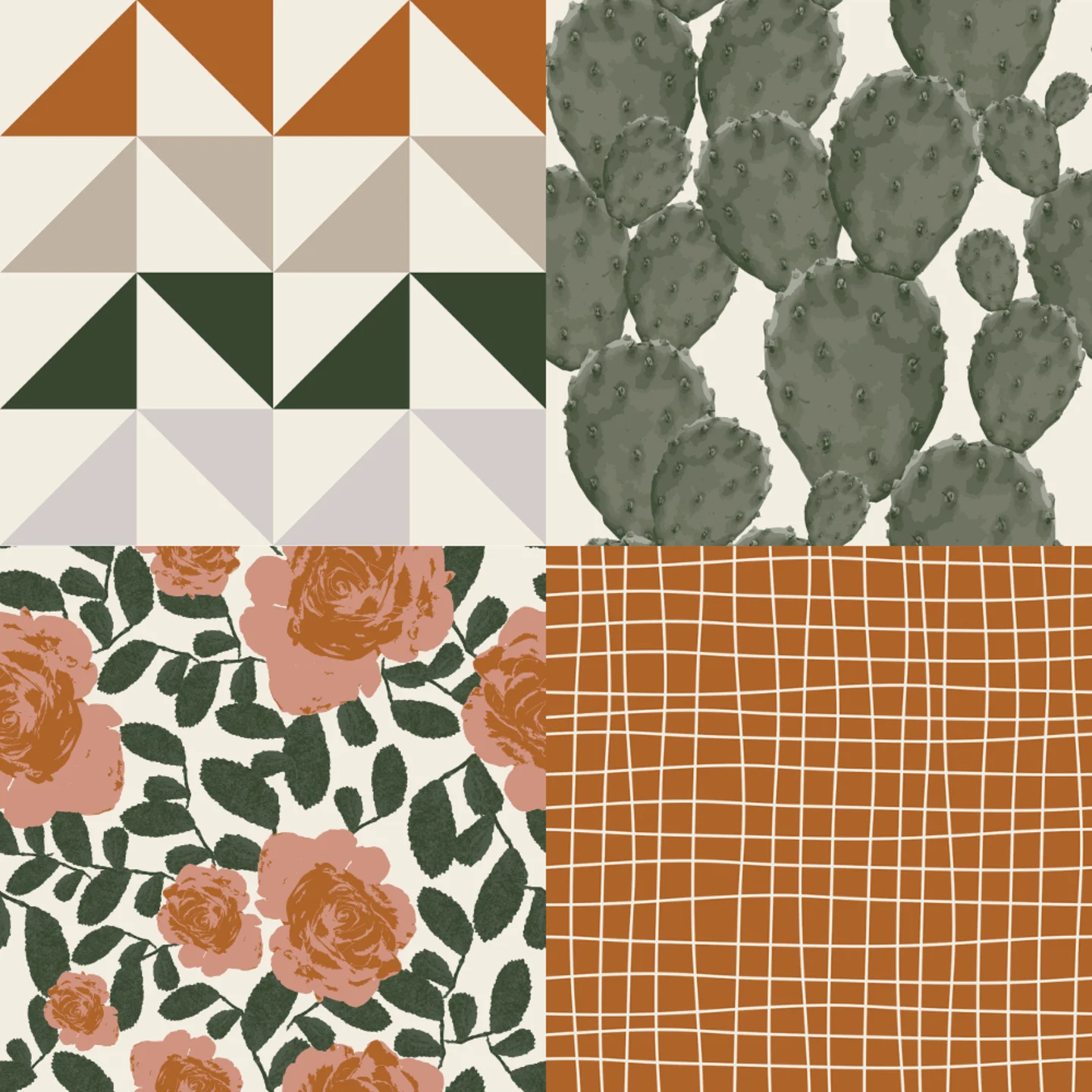 A grid of 4 Western designs from indybloomdesign